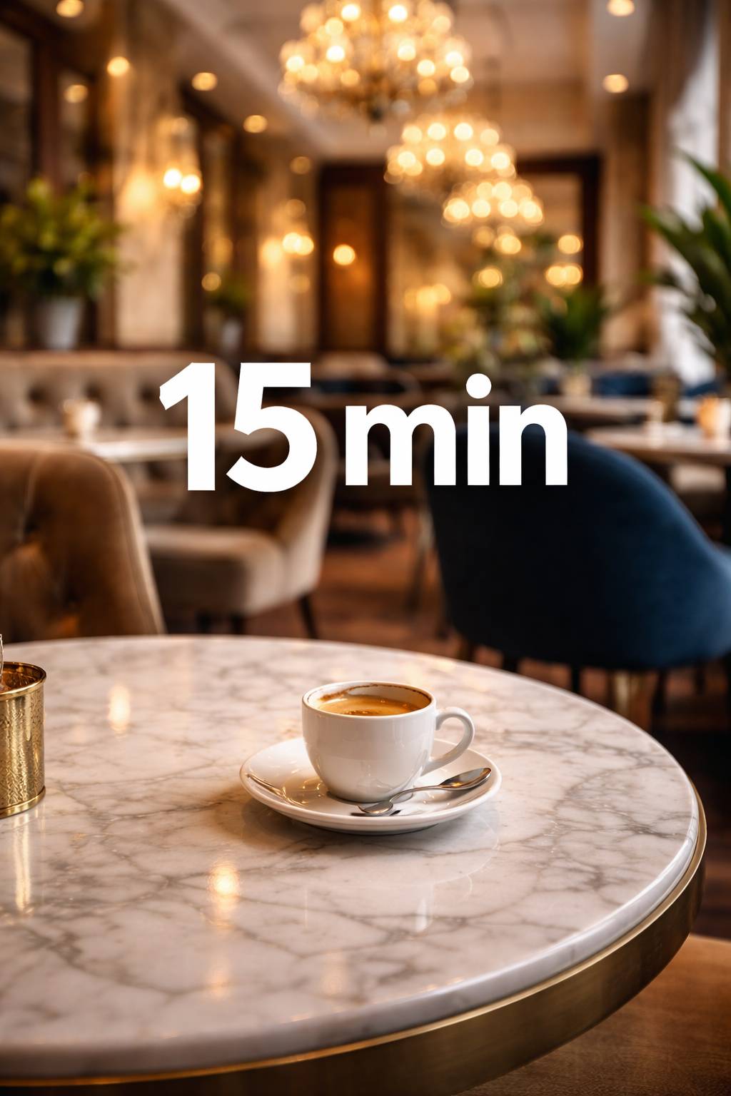 Espresso on marble table — quick 15 minute coffee chat