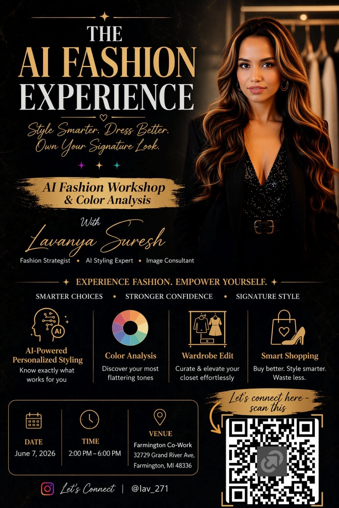 The AI Fashion Experience with Lavanya Suresh · AI Fashion Workshop and Color Analysis at Farmington Co-Work