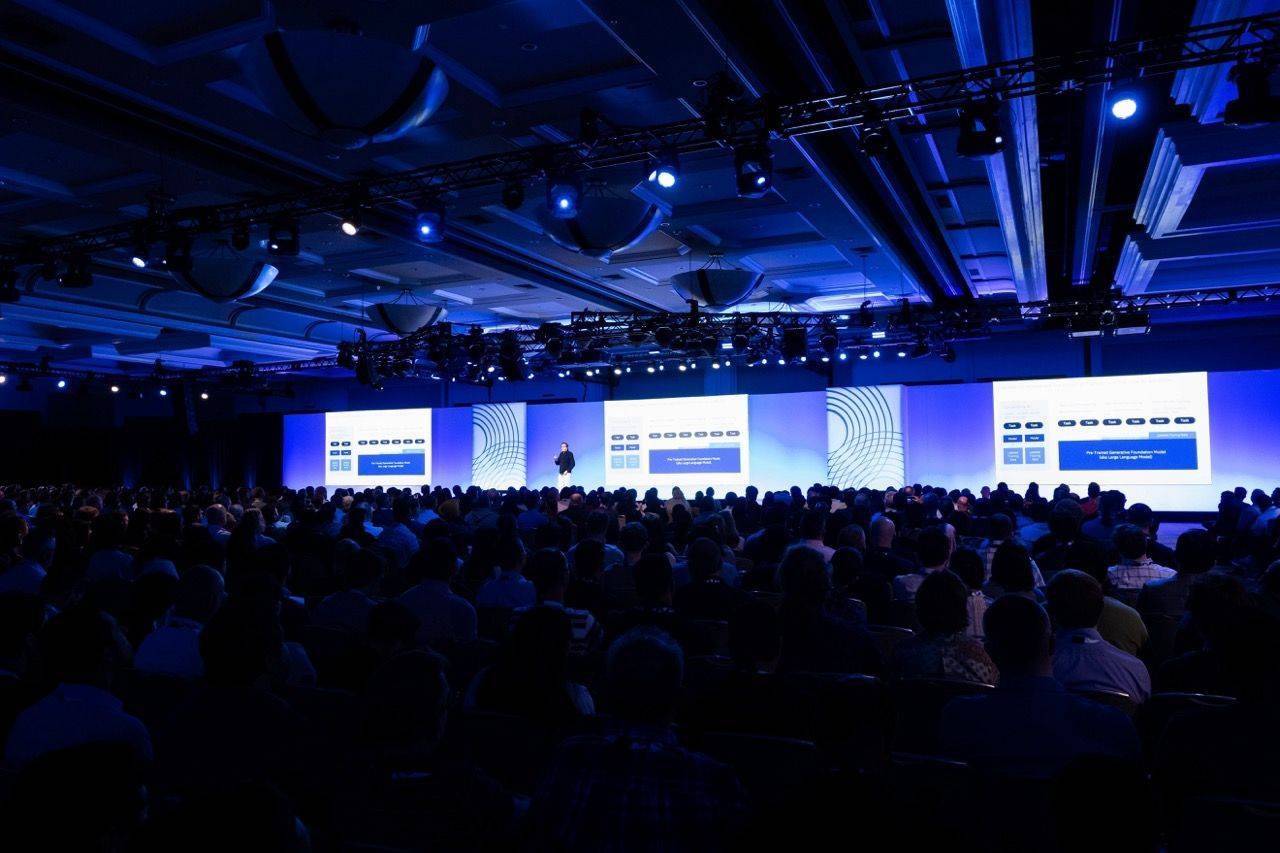 IBM Tech 2024 keynote stage with hundreds in the audience